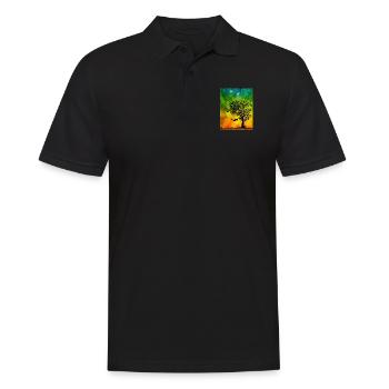 Child on the swing - Männer Poloshirt - Schwarz - Vorne - Kai (181cm)