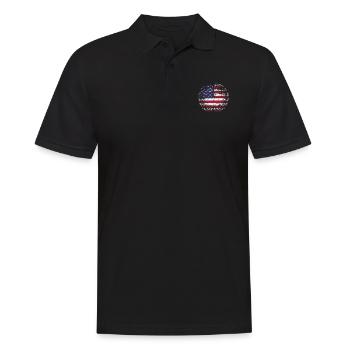 Usa Amerika - Männer Poloshirt - Schwarz - Vorne - Kai (181cm)