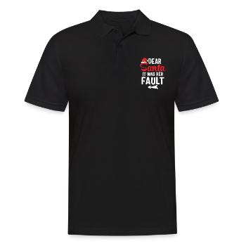Cher Père Noël c'était sa faute - Polo Homme - noir - Devant - Kai (181cm)