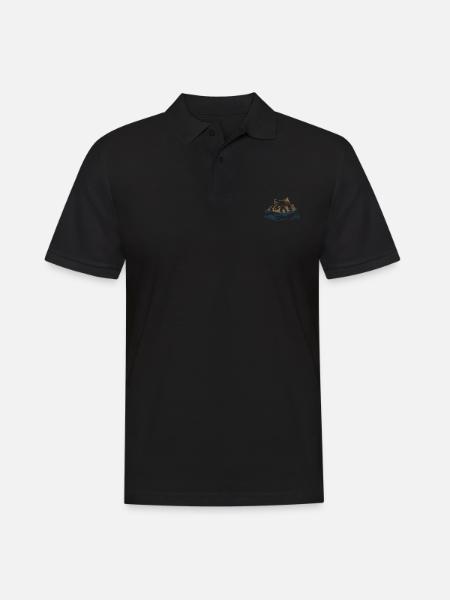Grizzlybär Schwimmen Geschenkidee - Männer Poloshirt - Schwarz