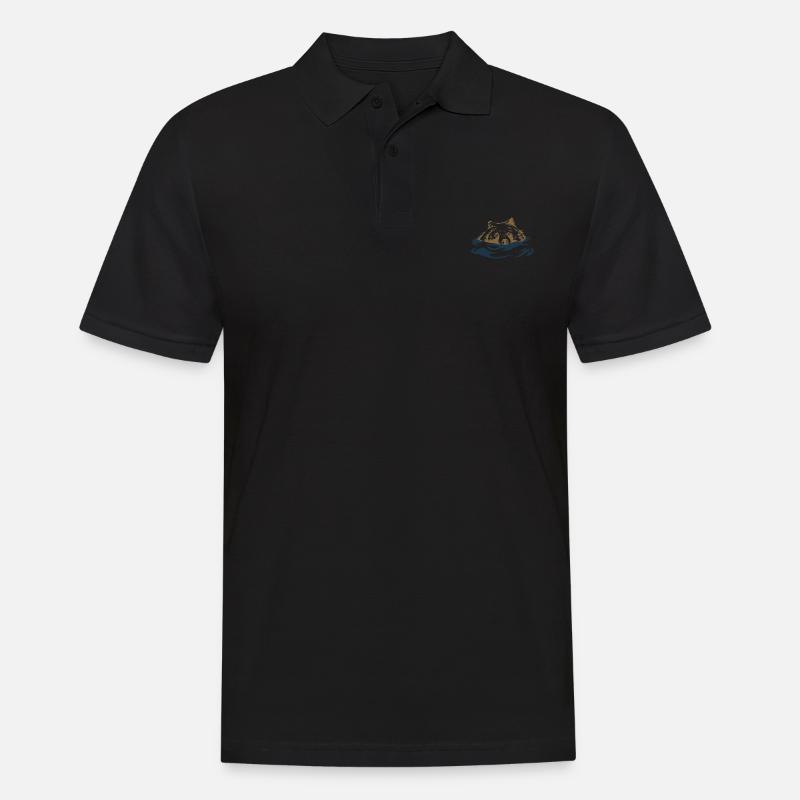 Grizzlybär Schwimmen Geschenkidee - Männer Poloshirt - Schwarz
