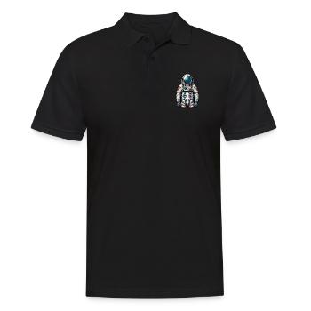 Astronaut - Männer Poloshirt - Schwarz - Vorne - Kai (181cm)
