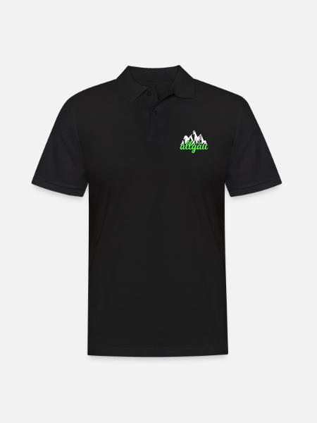 Allgäu Mountains Hiking Climbing - Men's Polo Shirt - black