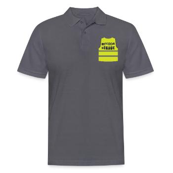 Macron dégage gilet jaune anti finance Référendum - Polo Homme - charbon - Devant - Nico (186cm)