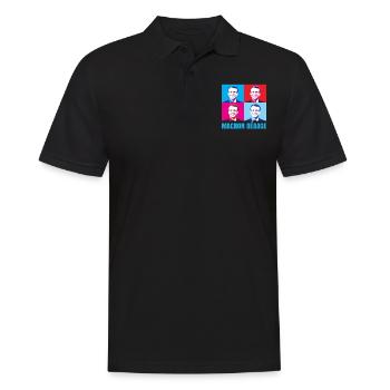 Macron gibt wütenden französischen Bürgeraufstand ab - Männer Poloshirt - Schwarz - Vorne - Kai (181cm)