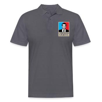 Make our planet great again macron soutien rétro - Polo Homme - charbon - Devant - Nico (186cm)