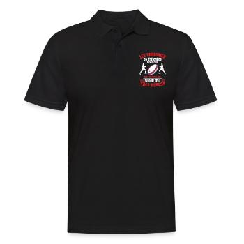 Les rugbymen héros des footballeurs ballon humour - Polo Homme - noir - Devant - Kai (181cm)