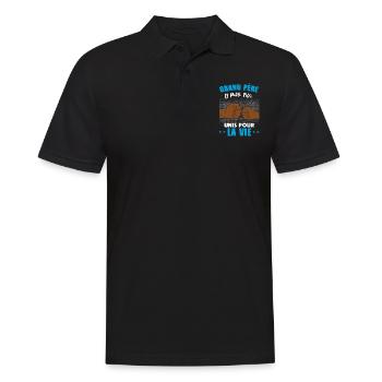 Fête des grands père petite fille unis pour la vie - Polo Homme - noir - Devant - Kai (181cm)