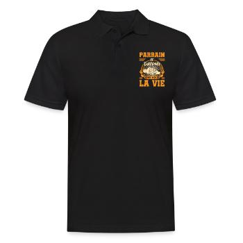 Demande parrain et filleule unis pour la vie drôle - Polo Homme - noir - Devant - Kai (181cm)