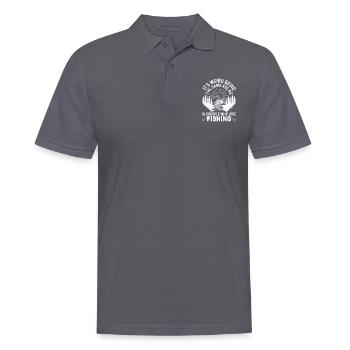 Grandfather Dad Fishing Amateur Humor Old Grandpa - Polo Homme - charbon - Devant - Nico (186cm)