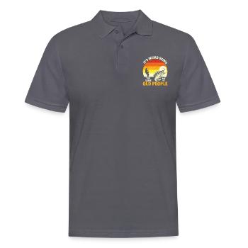 Grandfather Dad Fishing Amateur Humor Old Grandpa - Polo Homme - charbon - Devant - Nico (186cm)