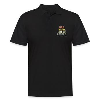 Dad Hero Coach Legend - Men's Polo Shirt - black - Front - Kai (181cm)
