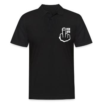 Fck afd - Männer Poloshirt - Schwarz - Vorne - Kai (181cm)