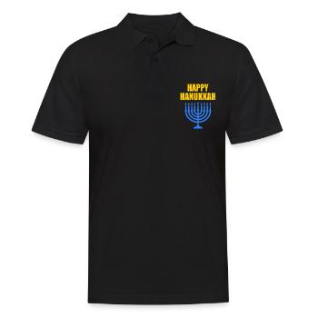 HAPPY HANUKKAH - Männer Poloshirt - Schwarz - Vorne - Kai (181cm)