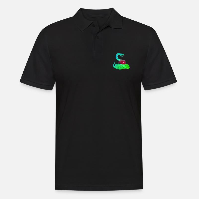 schlange e 5 - Männer Poloshirt - Schwarz
