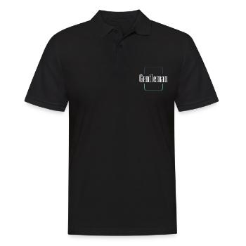 "Gentleman"-Design | Kalligraphische Kunst - Männer Poloshirt - Schwarz - Vorne - Kai (181cm)