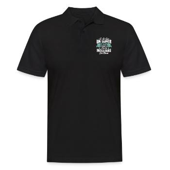 Super Oncle - Humour Cadeau Nièce Tonton - Polo Homme - noir - Devant - Kai (181cm)