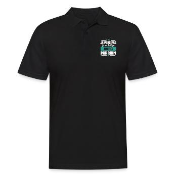 Je peux pas j ai bêtise avec parrain - Polo Homme - noir - Devant - Kai (181cm)