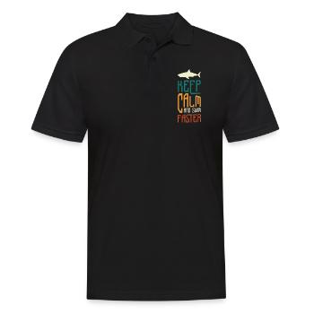Pêcheur de plongée requin - Polo Homme - noir - Devant - Kai (181cm)