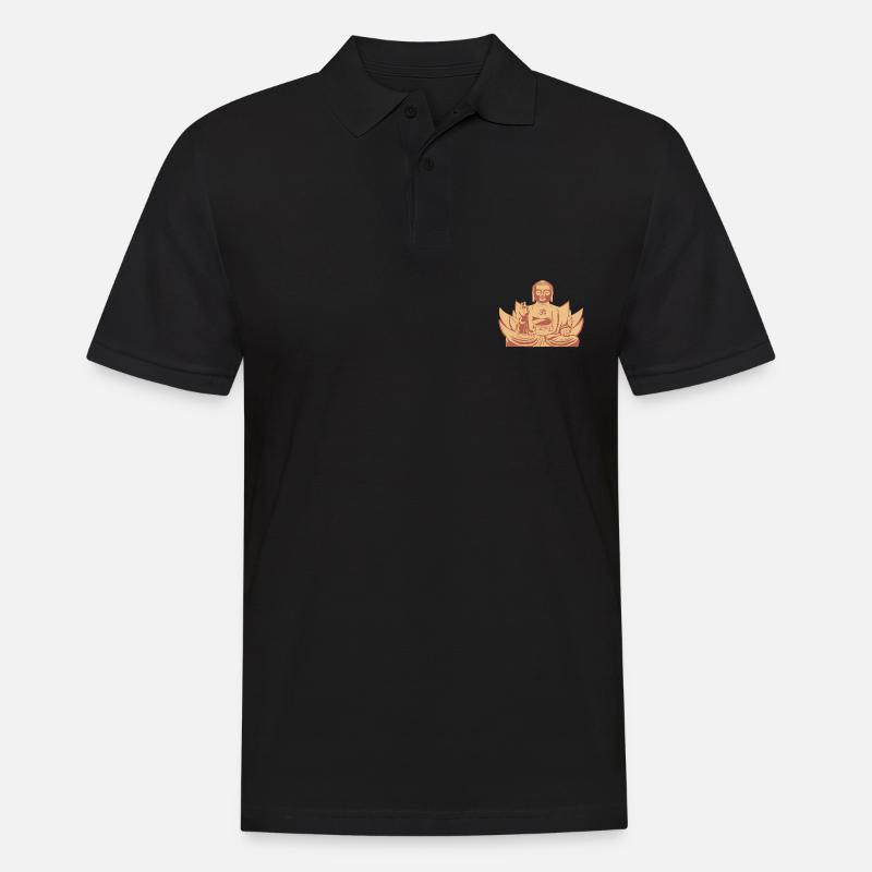 Om Buddha - Männer Poloshirt - Schwarz