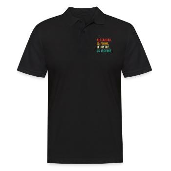 Alexandra die Frau der Mythos die Legende - Männer Poloshirt - Schwarz - Vorne - Kai (181cm)