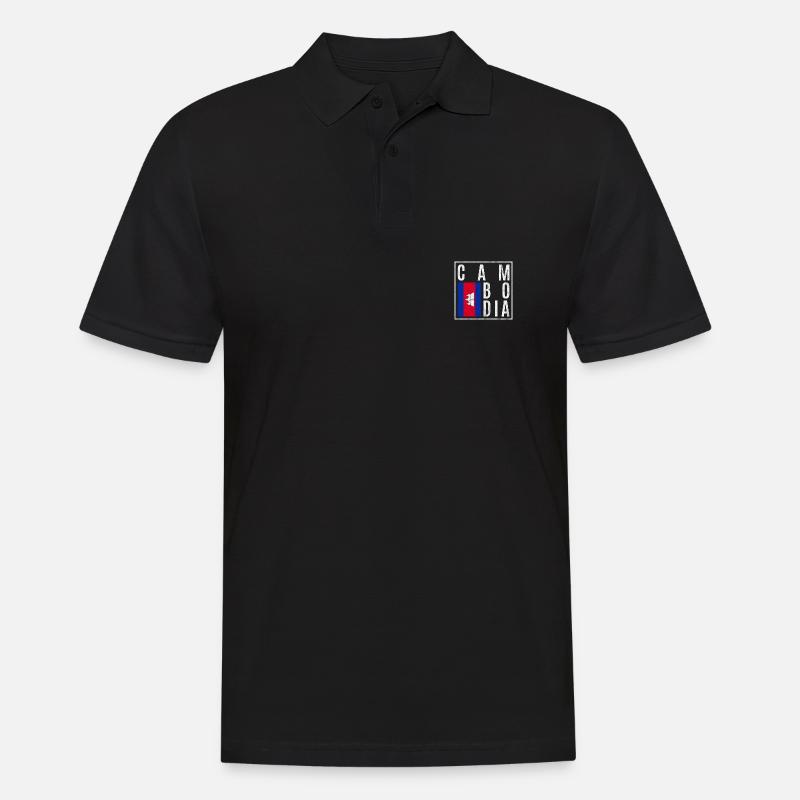 Kambodscha - Männer Poloshirt - Schwarz