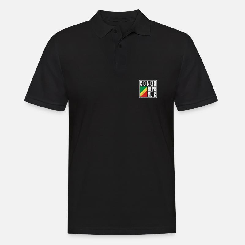 Kongo Republik - Männer Poloshirt - Schwarz