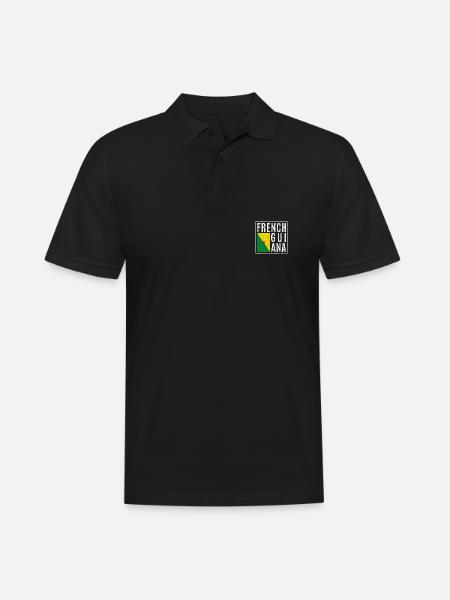 French Guiana - Men's Polo Shirt - black