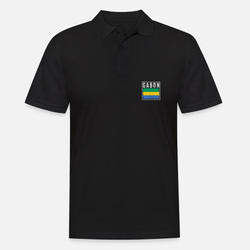 Gabun - Männer Poloshirt - Schwarz