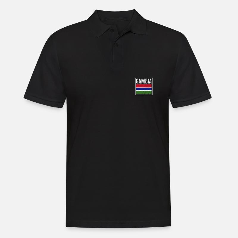 Gambia - Männer Poloshirt - Schwarz