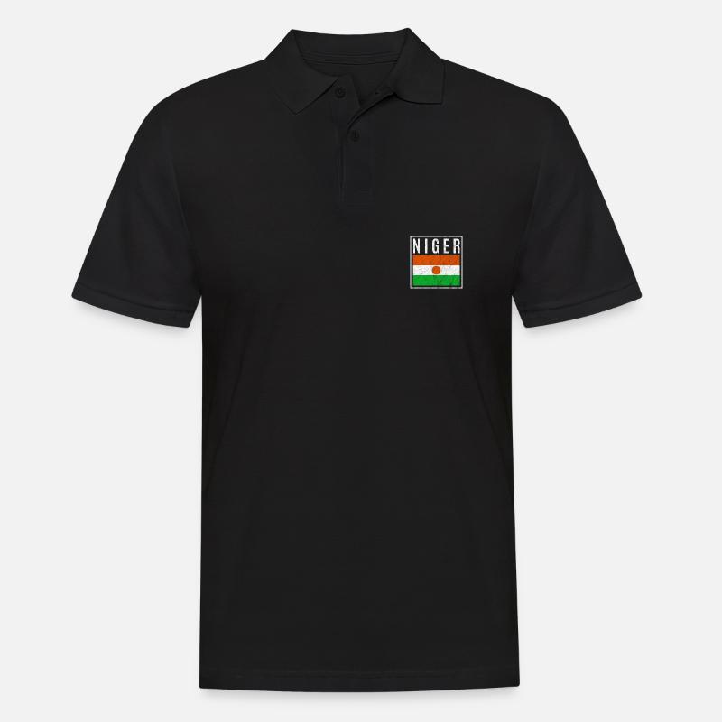 Niger - Männer Poloshirt - Schwarz