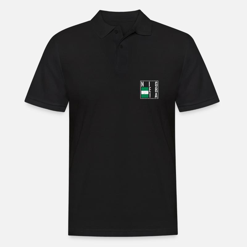 Nigeria - Männer Poloshirt - Schwarz