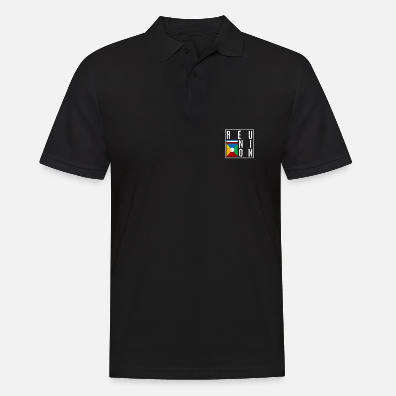 Réunion - Männer Poloshirt - Schwarz