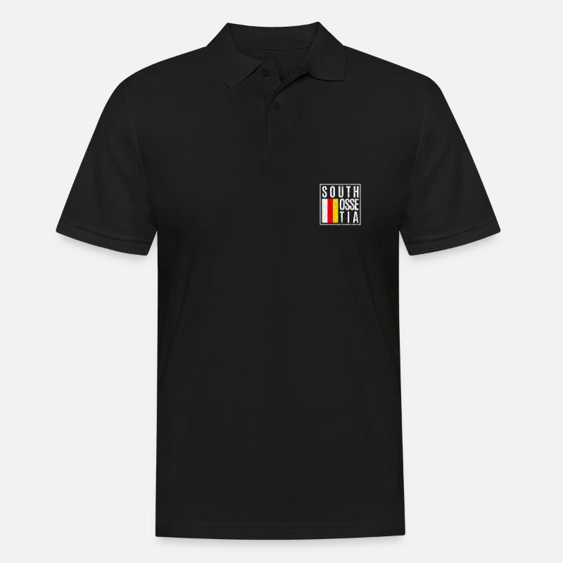 Südossetien - Männer Poloshirt - Schwarz