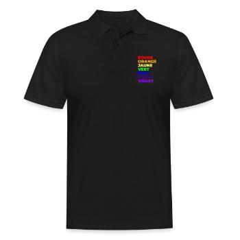 Couleurs de l'arc en ciel - Polo Homme - noir - Devant - Kai (181cm)