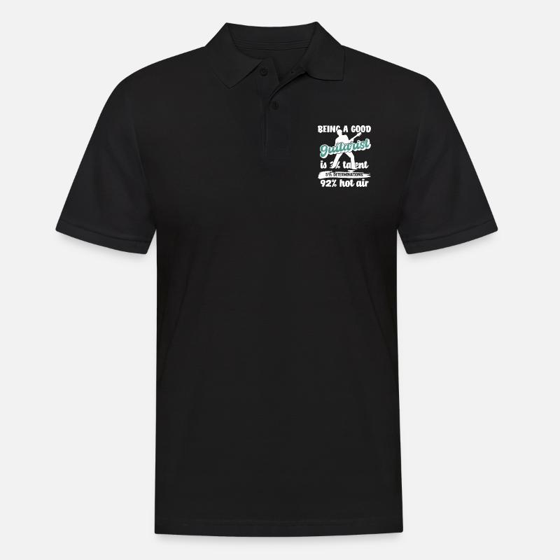 Gitarrenspieler - Männer Poloshirt - Schwarz