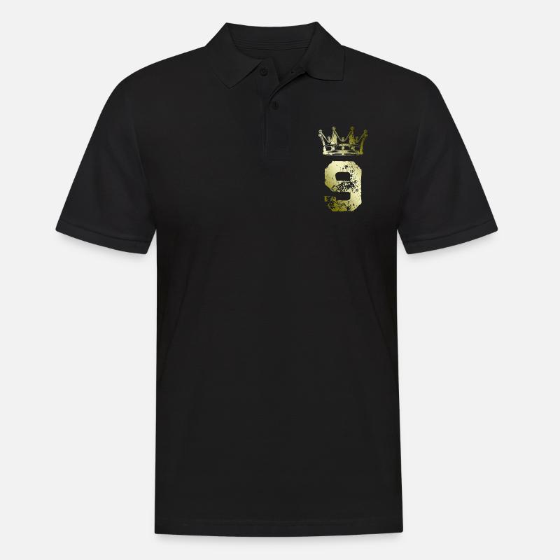 9 Couronne de numéros - Polo Homme - noir