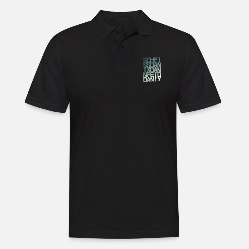 scheiss da nix - blue - Männer Poloshirt - Schwarz