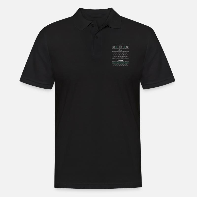 Weihnachts Muster - Männer Poloshirt - Schwarz