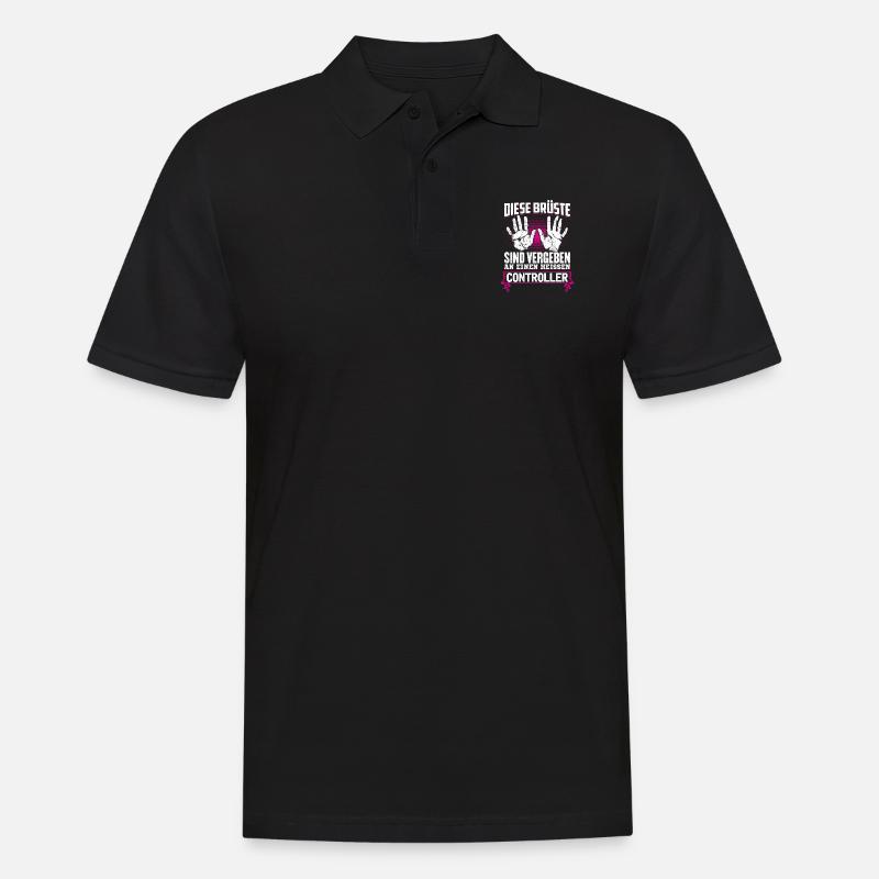 CONTROLLER - Brüste - Männer Poloshirt - Schwarz