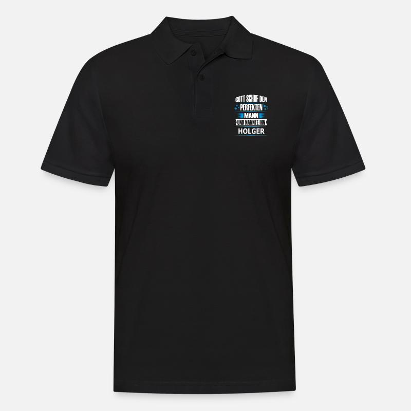 HOLGER - Männer Poloshirt - Schwarz