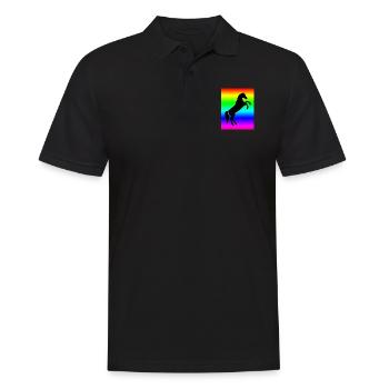 Rainbow Horse - Men's Polo Shirt - black - Front - Kai (181cm)