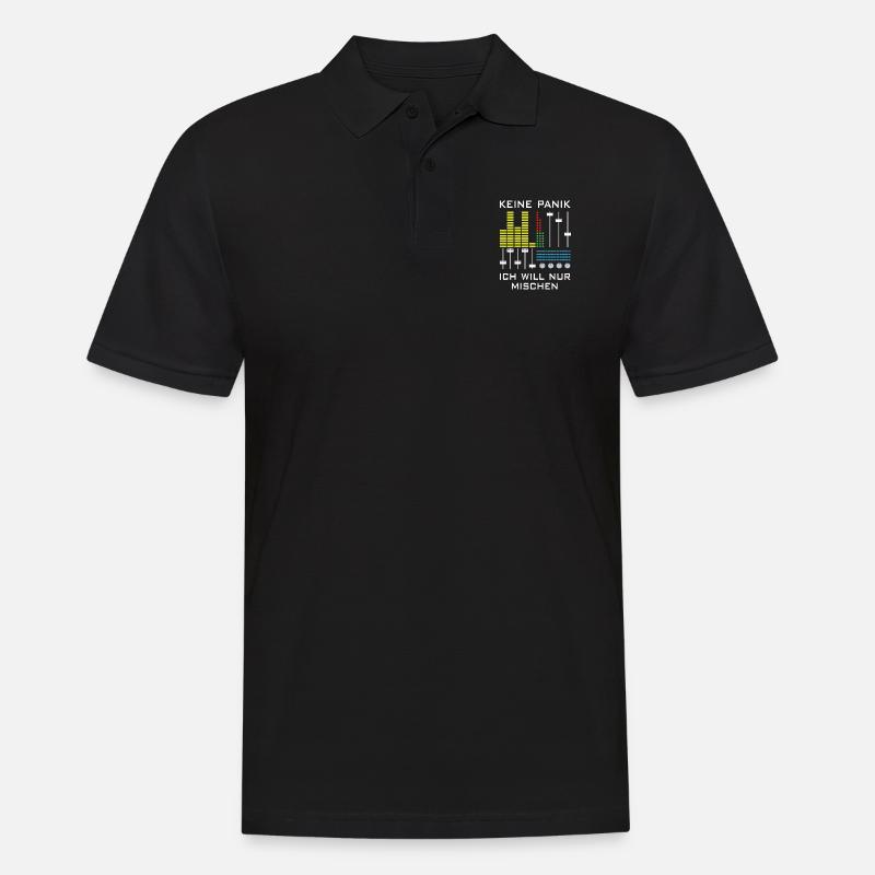 Keine Panik | Deejay, Mischpult - Männer Poloshirt - Schwarz
