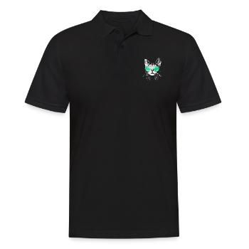 Cool DJ Cat - Men's Polo Shirt - black - Front - Kai (181cm)