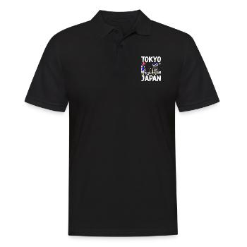 Tokyo, Japan - Männer Poloshirt - Schwarz - Vorne - Kai (181cm)