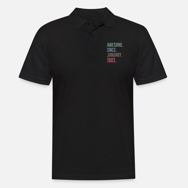 Awesome Seit Januar 1983 - Männer Poloshirt - Schwarz