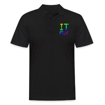 IT GUY | Nerd | Computer | Informatik - Männer Poloshirt - Schwarz - Vorne - Kai (181cm)
