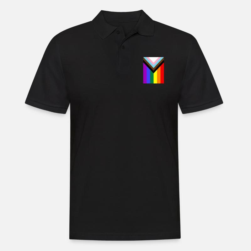 Regenbogen Pride Flagge - Männer Poloshirt - Schwarz