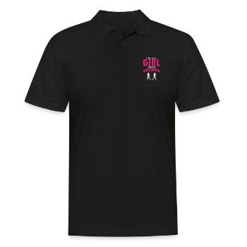 I Run Like A Girl Try To Keep Up Funny Running - Männer Poloshirt - Schwarz - Vorne - Kai (181cm)