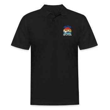 Working From Pants Optional Funny Retro Designs - Men's Polo Shirt - black - Front - Kai (181cm)
